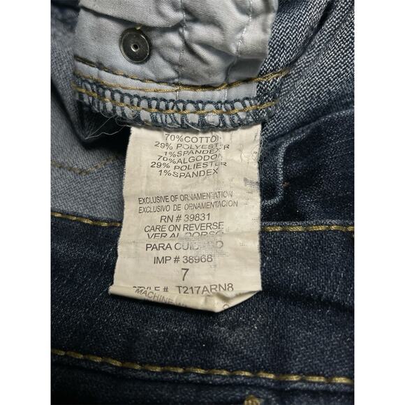 Jolt Womens Juniors Jeans Size 7 Dark Blue Stretch Denim 31x29.75 - Picture 6 of 11